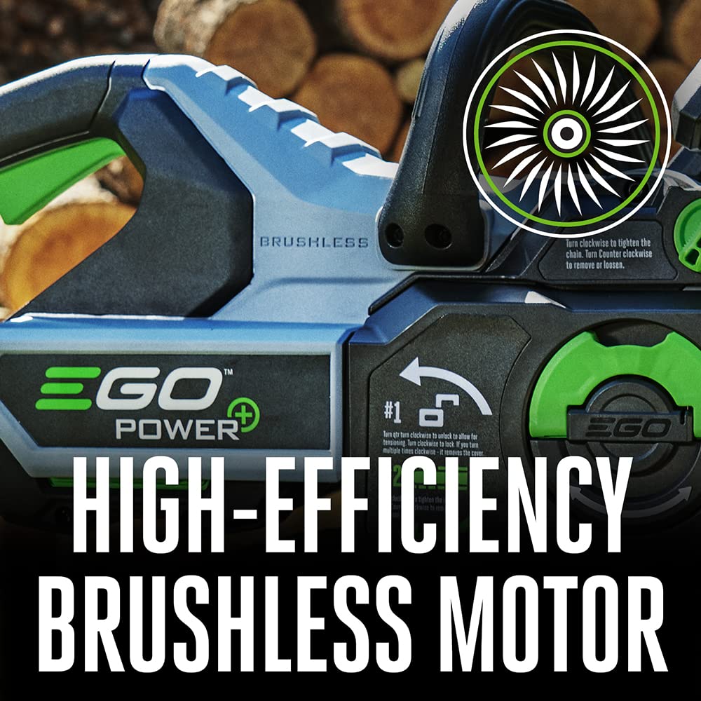 EGO Power+ side profile showing full 16-inch bar for versatile yard work
