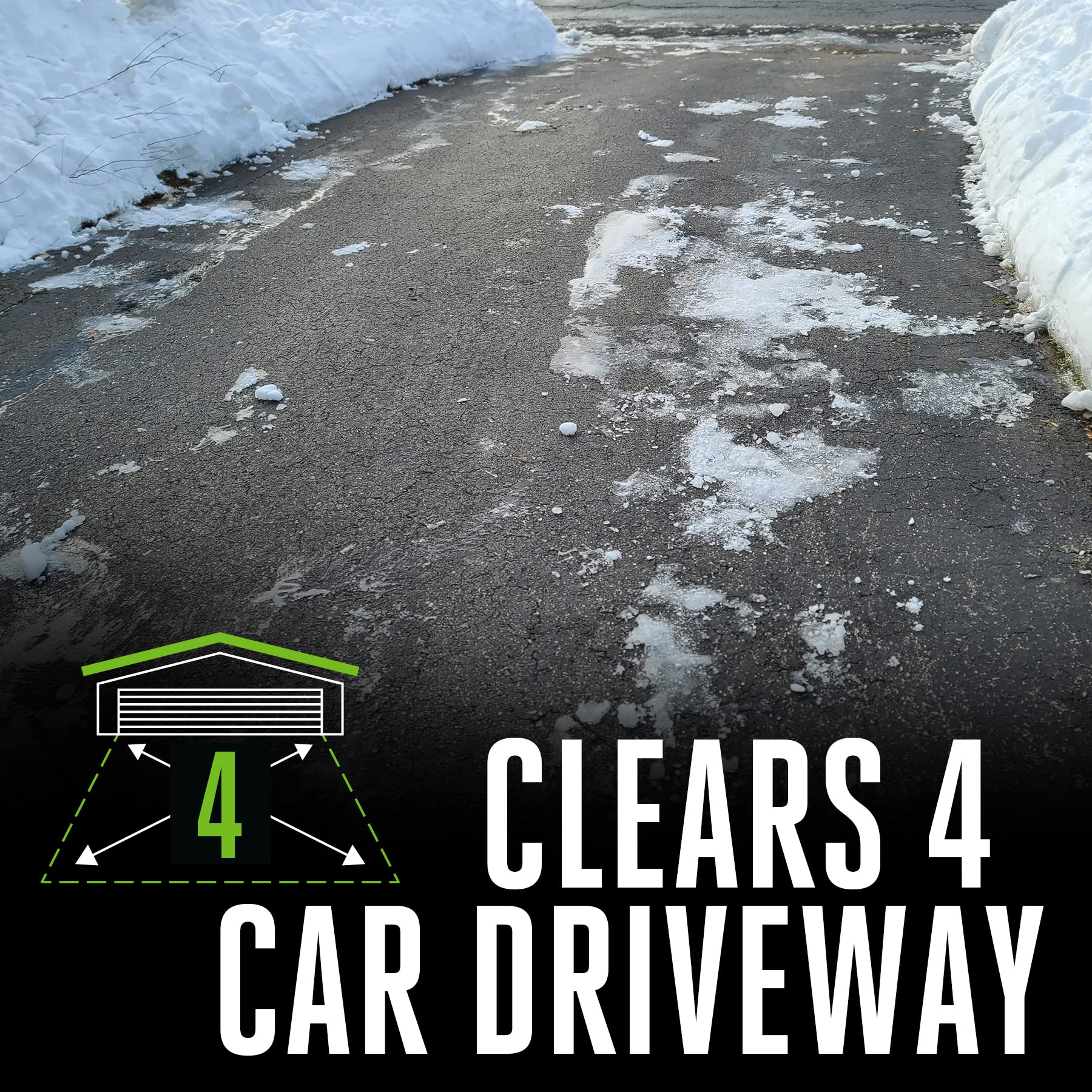 EGO Power+ clearing a sidewalk demonstrating efficient 12-inch clearing width