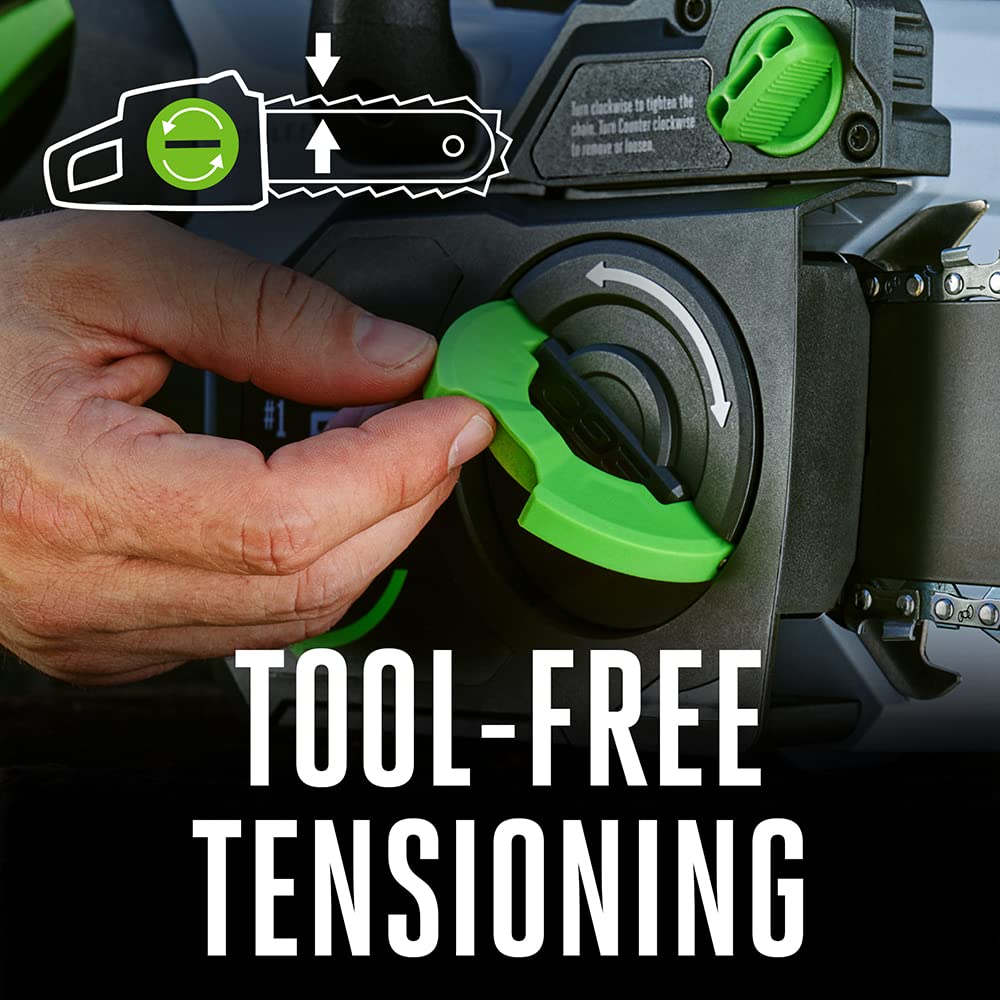 EGO Power+ weather-resistant markings and port area for durability in damp conditions