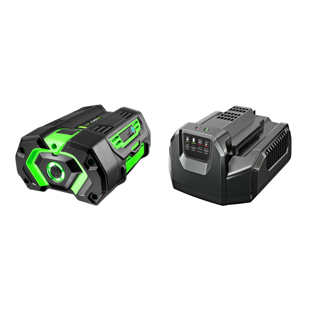 EGO Power+ front view battery showing compact pack and ready-to-install benefit