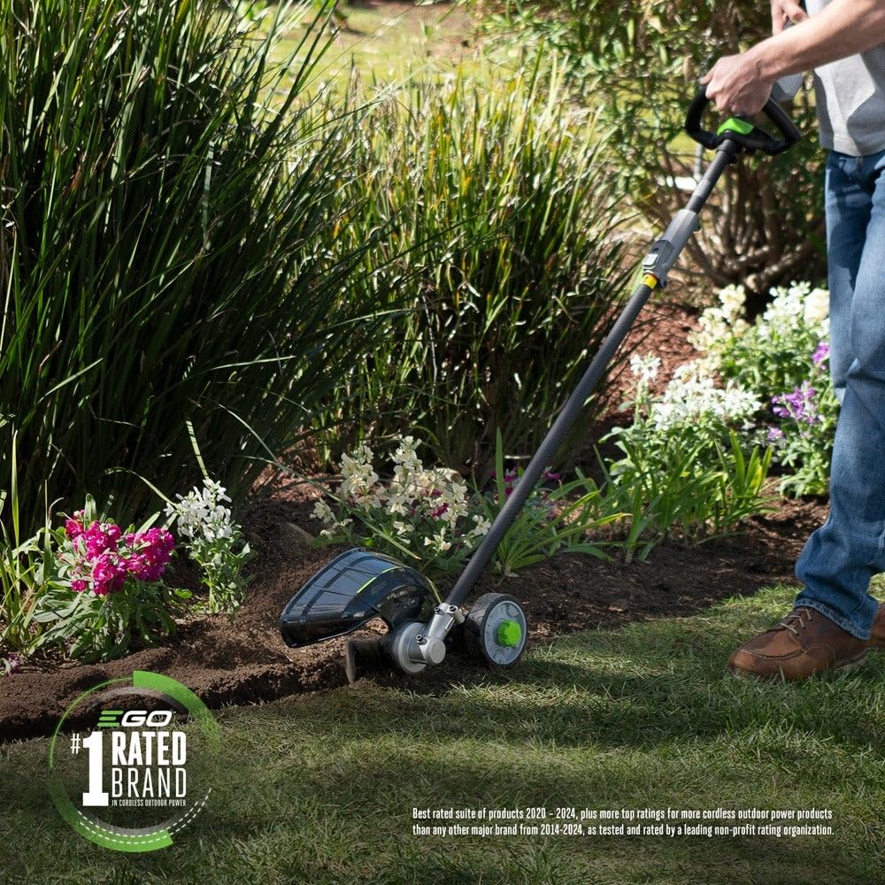 EGO Power+ attached to Power Head in garden illustrating cordless in-use convenience