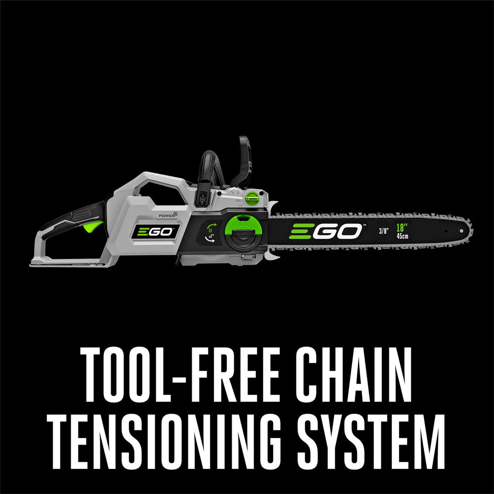 EGO Power+ adjustable LED work light illuminating a dark cut for visibility