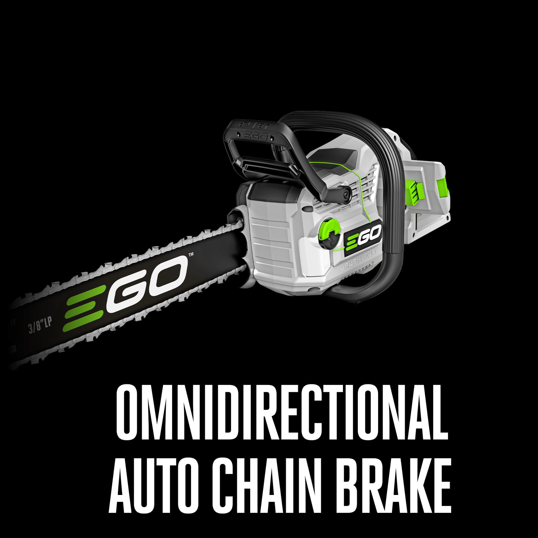 EGO POWER+ CS2000 side profile highlighting ergonomic handle for comfortable control