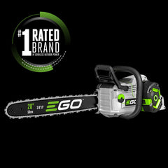 EGO POWER+ bar and chain detail highlighting durable chisel-tooth cutting