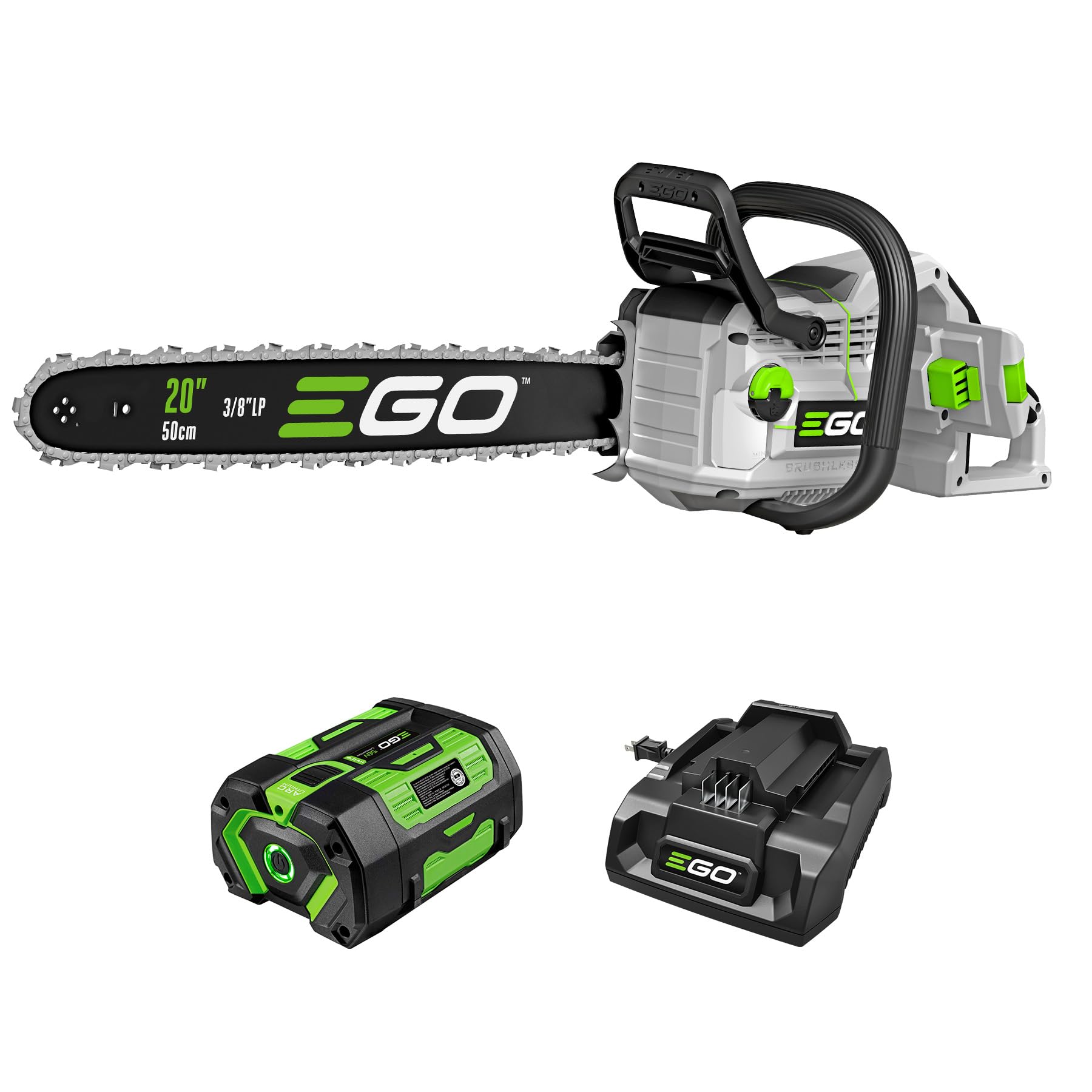 EGO POWER+ front view showing cordless design and easy handling benefit