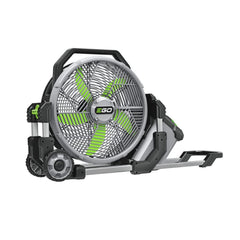 EGO Power+ FN1800 front angle showing fan head and protective grille for powerful cooling