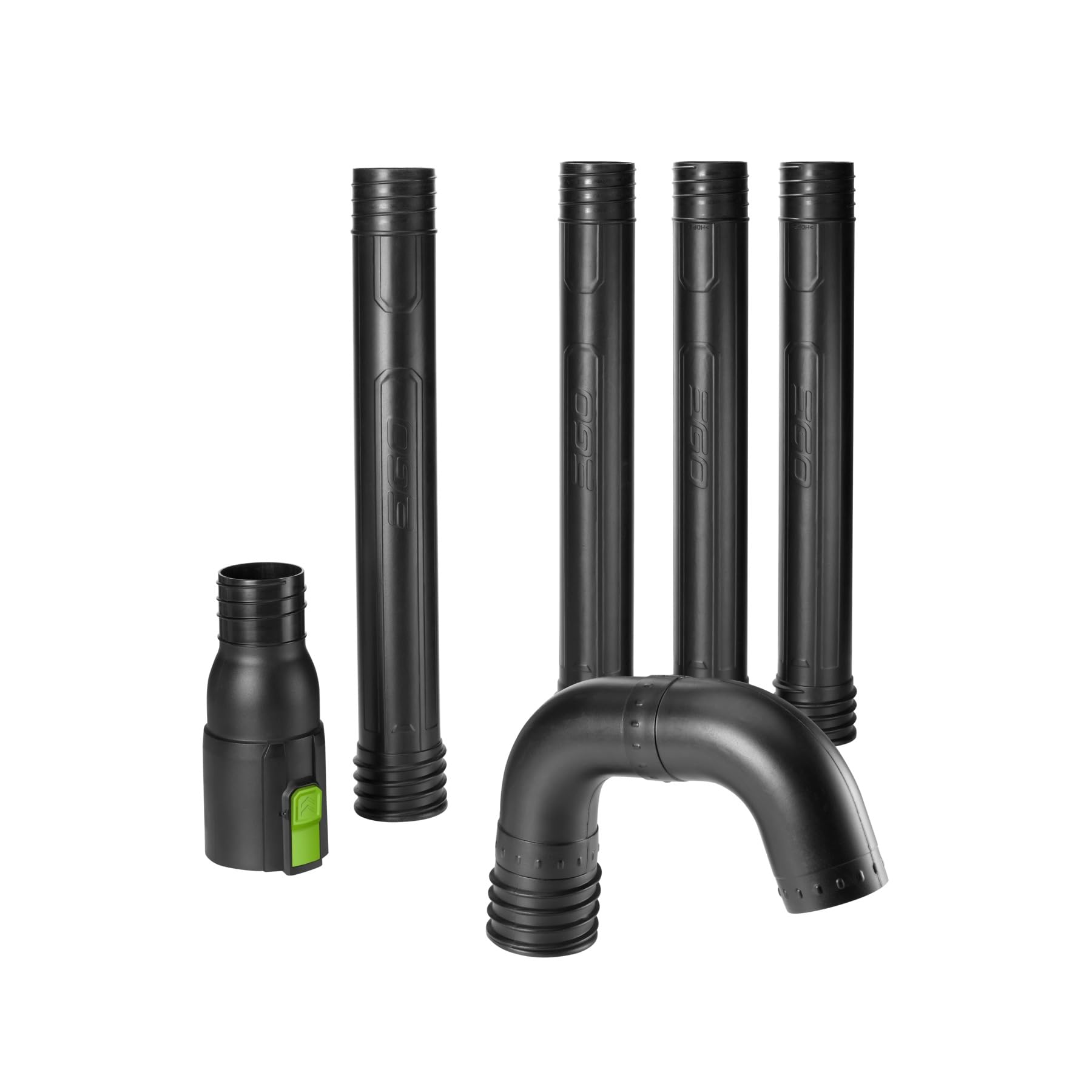 EGO Power+ gutter attachment front view showing secure connection and safe ground use