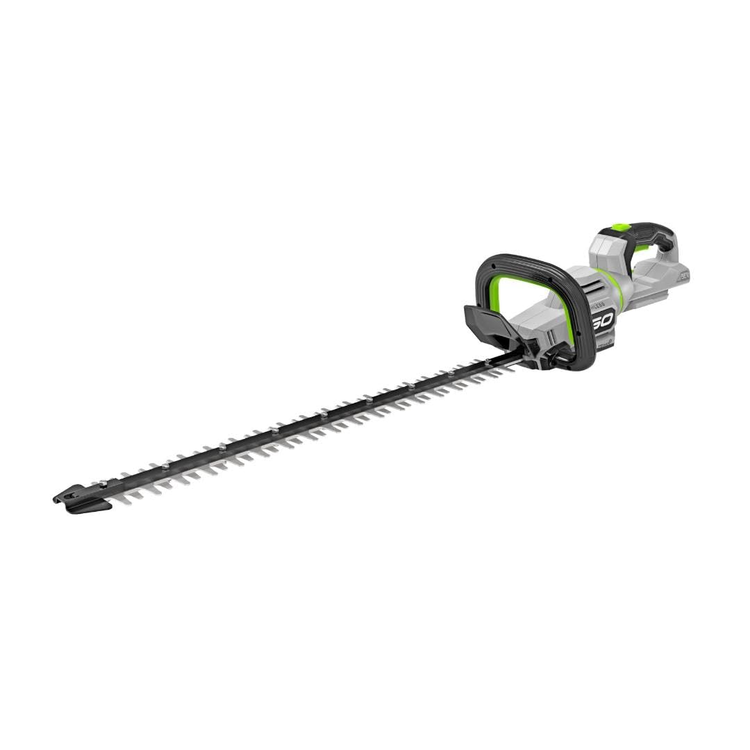 EGO Power+ HT2600 front view showing full 26-inch blades and balanced weight benefit