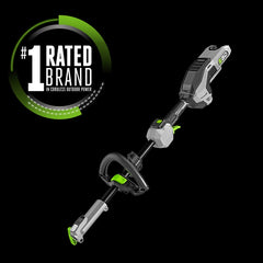 EGO Power+ closeup of carbon fiber shaft highlighting durable lightweight strength