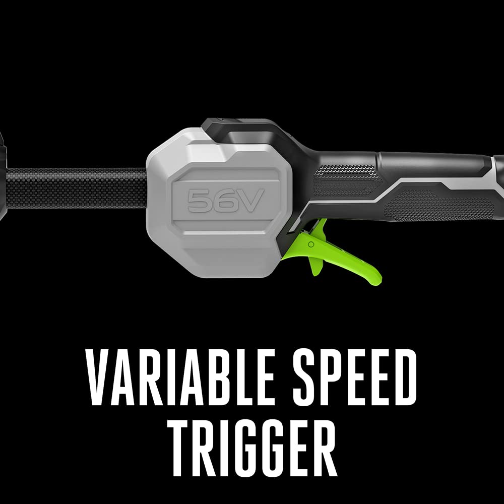EGO Power+ with pole saw attachment cutting branch for extended reach work