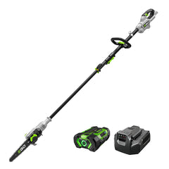EGO Power+ pole saw front angle showing compact design and easy handling