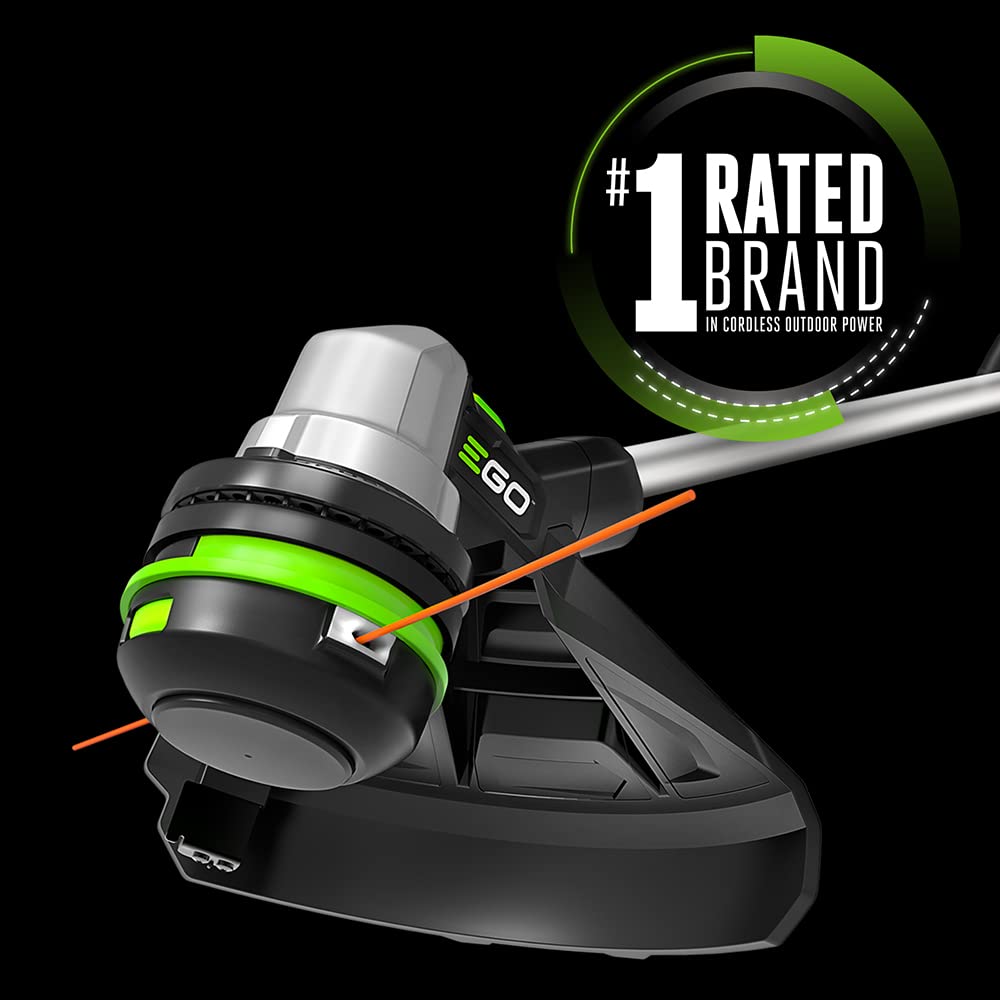 EGO Power+ POWERLOAD trimmer head close-up, fast no-fuss line replacement benefit