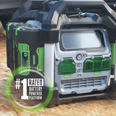 EGO Power+ PST3040 steel handle close-up for secure transport and durability