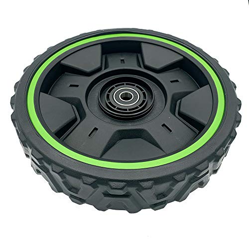 EGO Power+ rear wheel installed on mower improving stability and traction