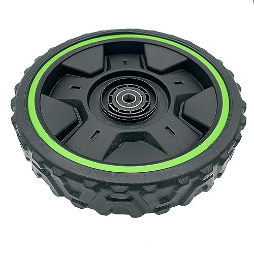 EGO Power+ rear wheel tread close-up highlighting durable grip