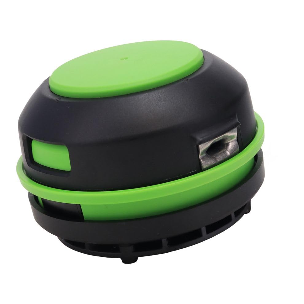 EGO trimmer head next to ruler showing compact size and correct fit for 15-inch trimmers