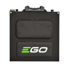 EGO Power+ panel on kickstand angled to sun demonstrating efficient charging