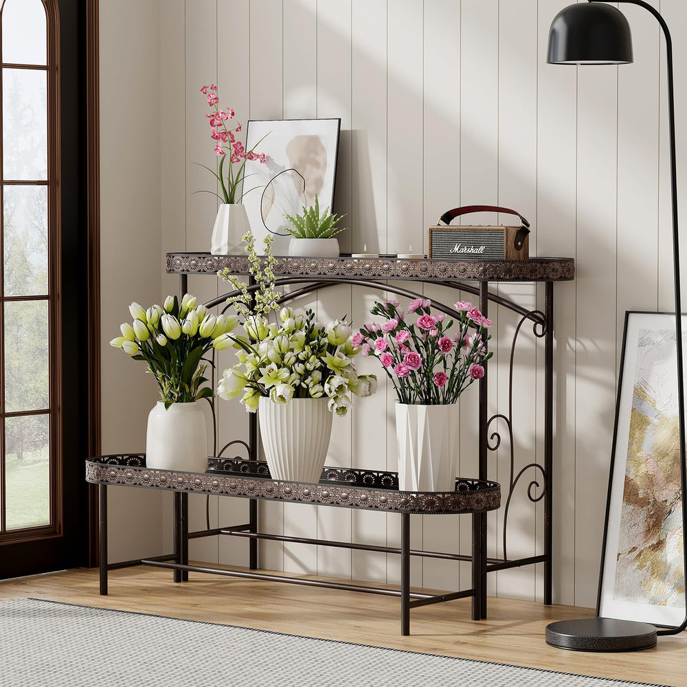 EHONXI in-use on patio with assorted pots demonstrating weather-resistant outdoor use