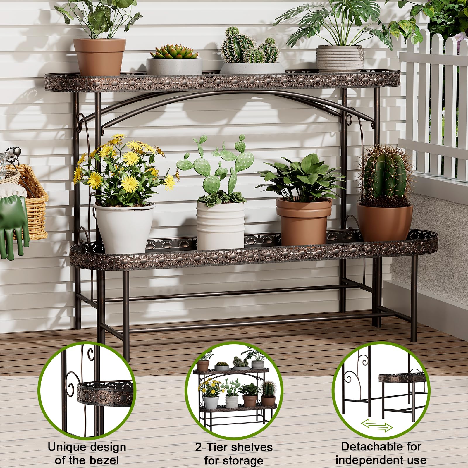 EHONXI side profile focusing on sturdy base and stable support for heavier pots