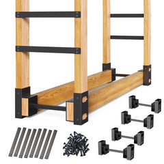 Eibikdi front view assembled rack showing tidy stacked wood and stability