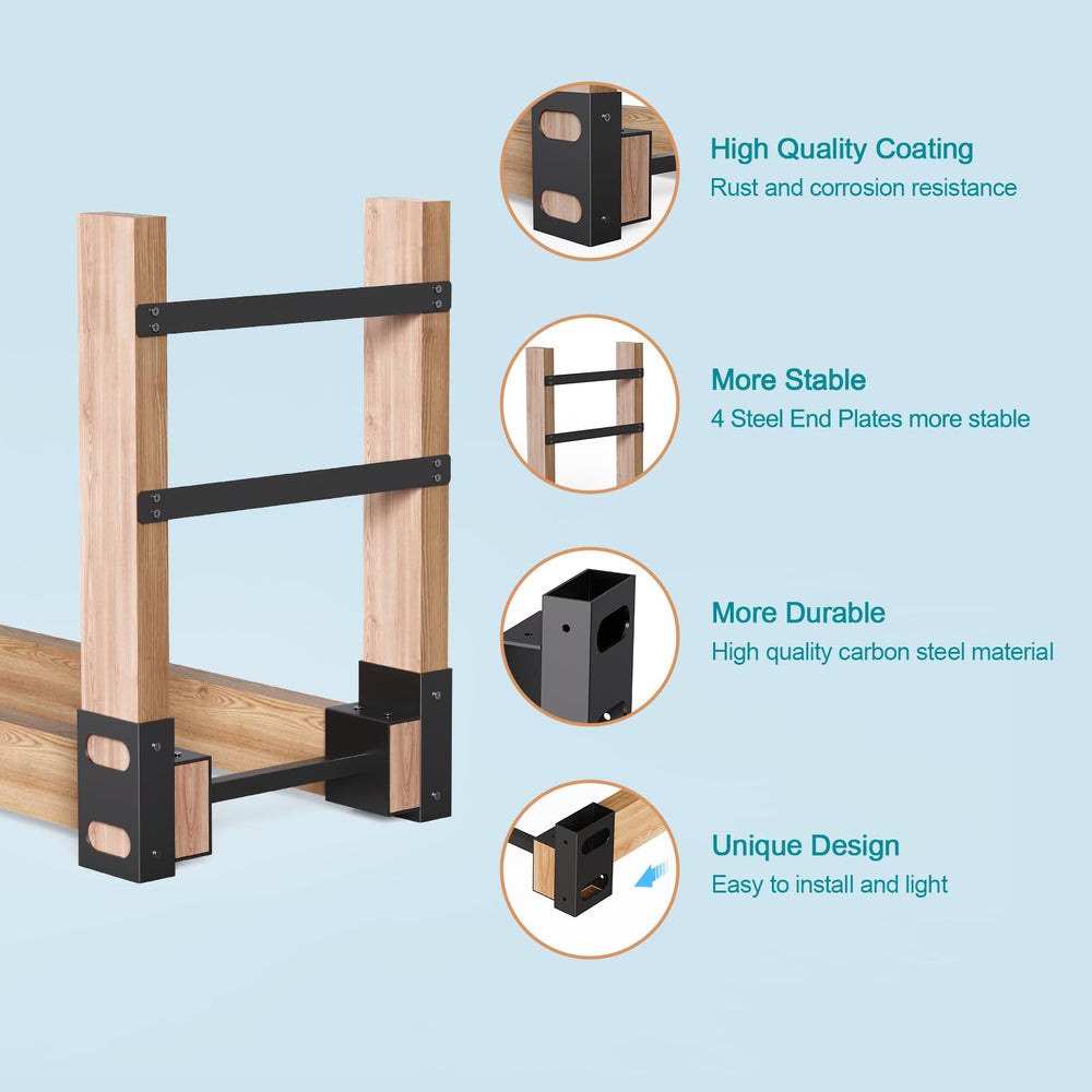 Eibikdi wide shot patio installation demonstrating space-saving wood storage