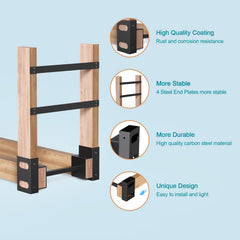 Eibikdi wide shot patio installation demonstrating space-saving wood storage