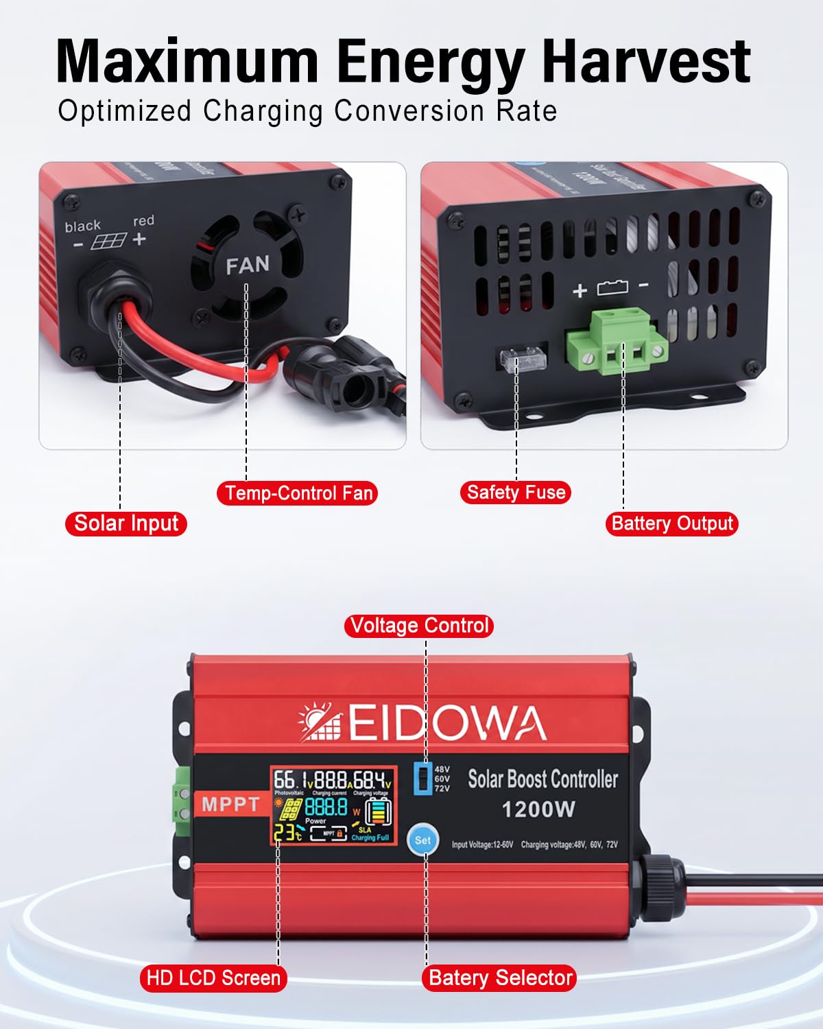 EIDOWA internal cooling fan and heatsink highlighting thermal protection