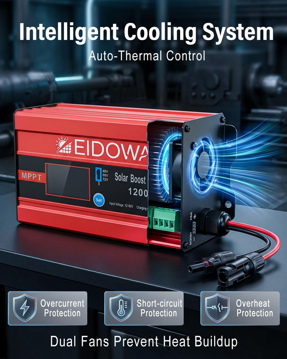 EIDOWA controller held in hand for scale showing compact portability