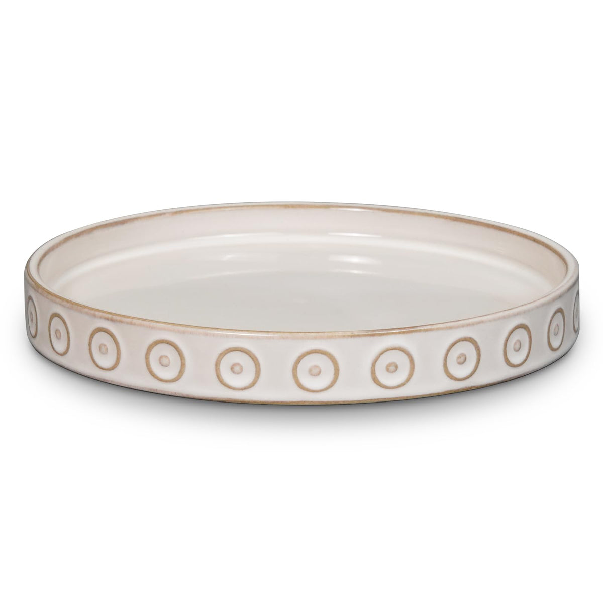 Eightpot front view of cream white saucer showing clean modern look and protection