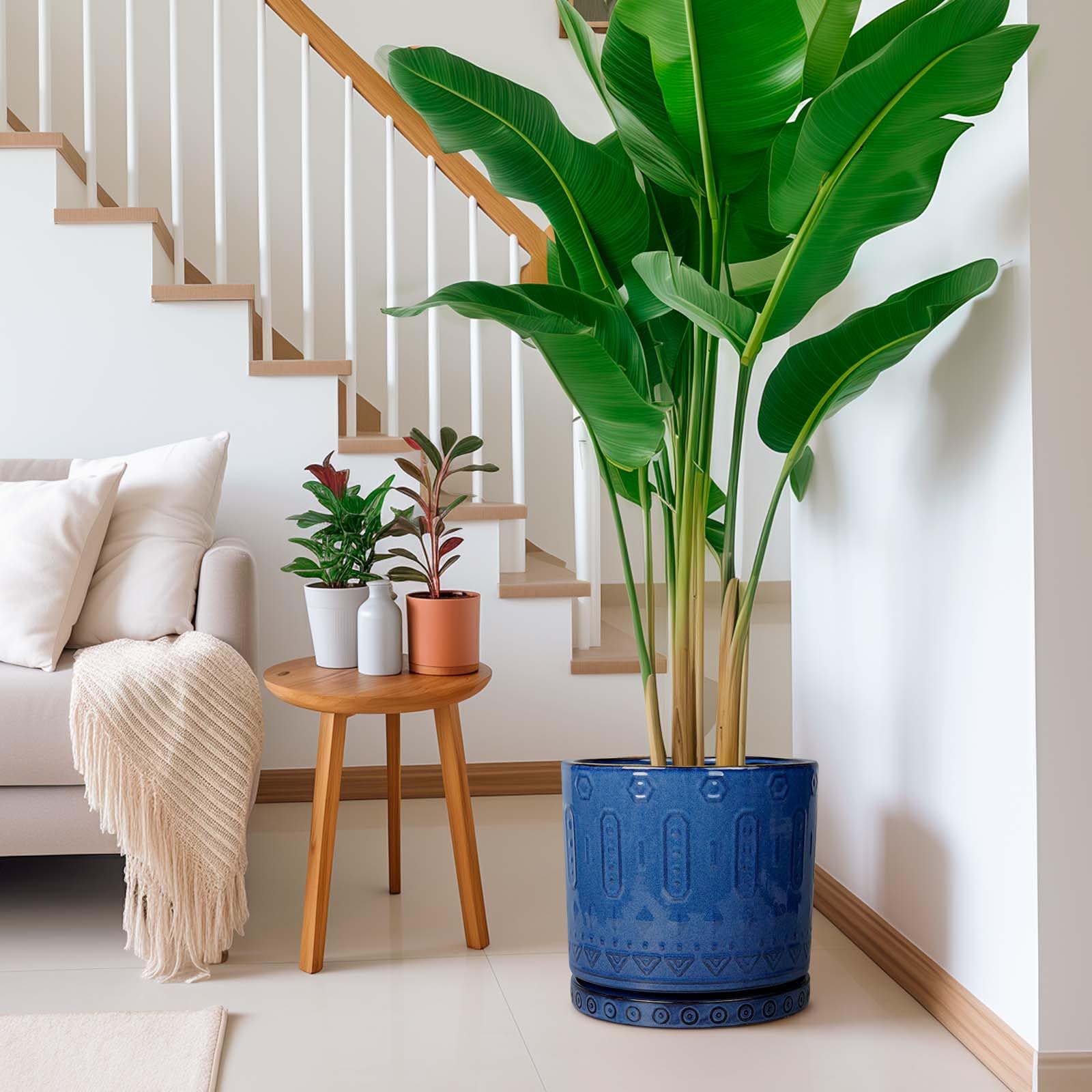 Eightpot planter staged on porch demonstrating outdoor decor and curb appeal