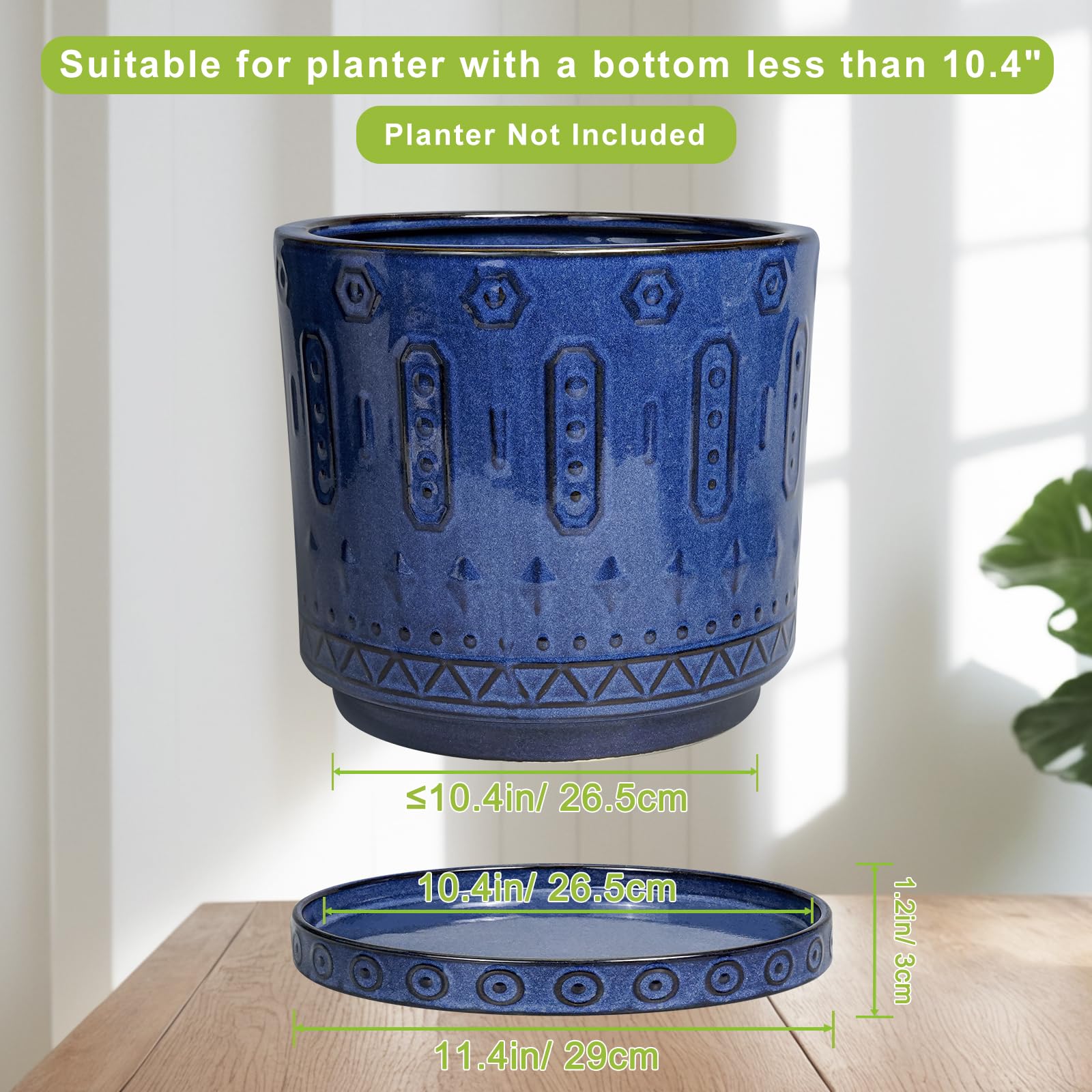 Eightpot side profile showing saucer depth and stable low-profile design