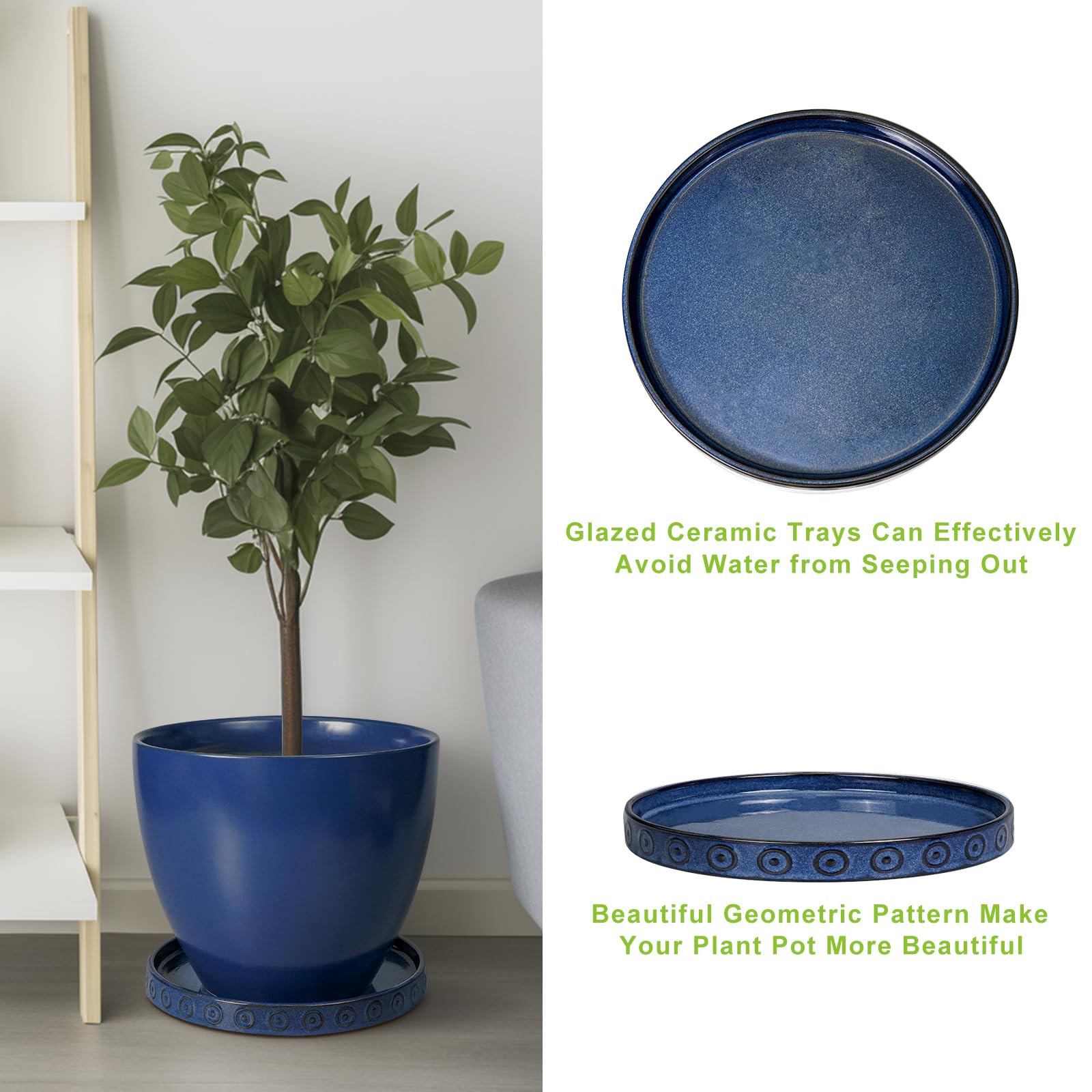 Eightpot stacked saucers illustrating size and easy storage convenience