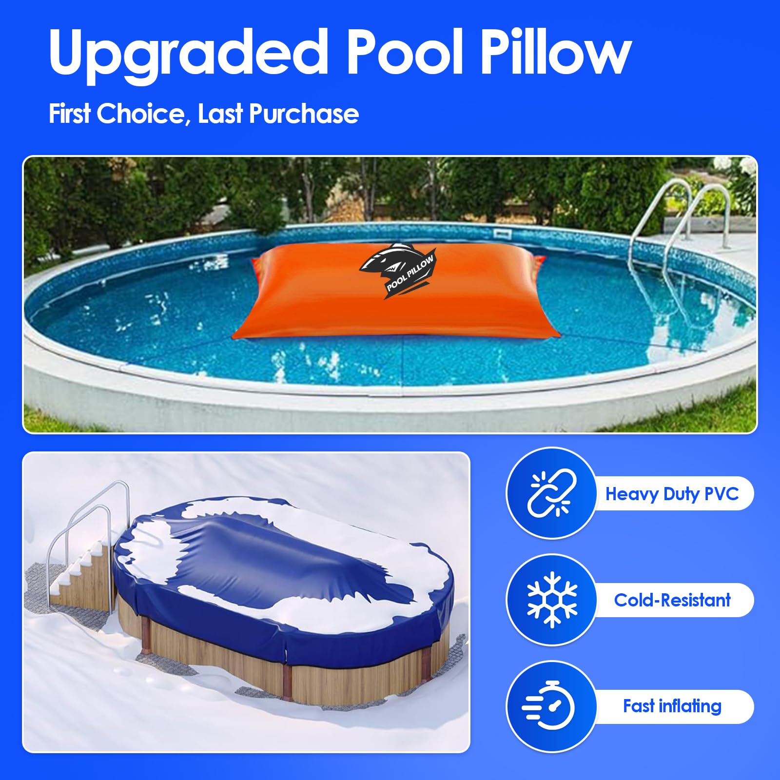 EIIORPO pillow next to pool ladder for scale and correct 4x8 sizing