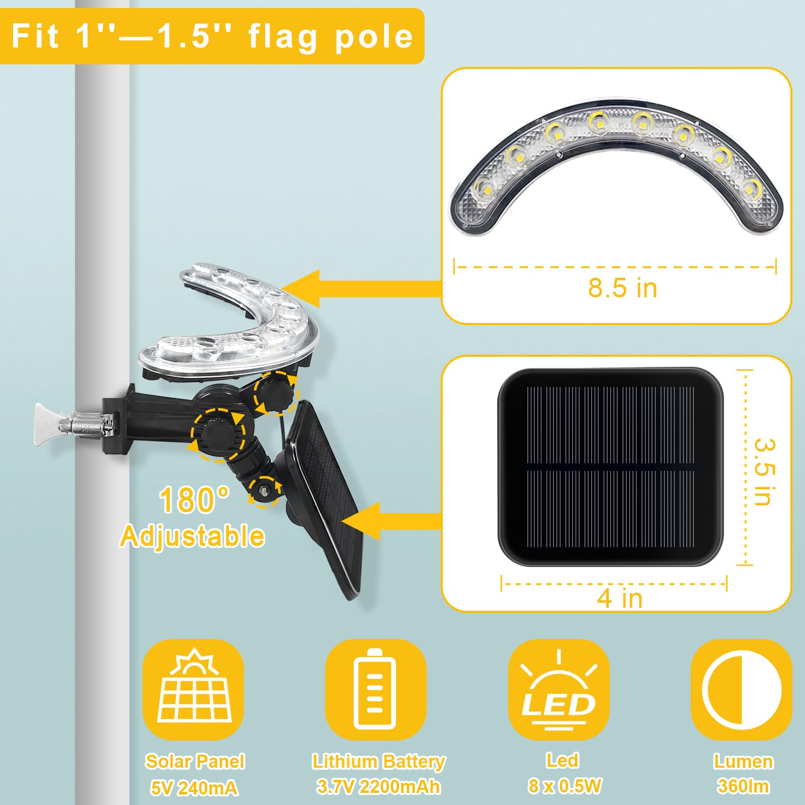 Einsamk installed on yard flag showing elegant daytime presence and easy placement
