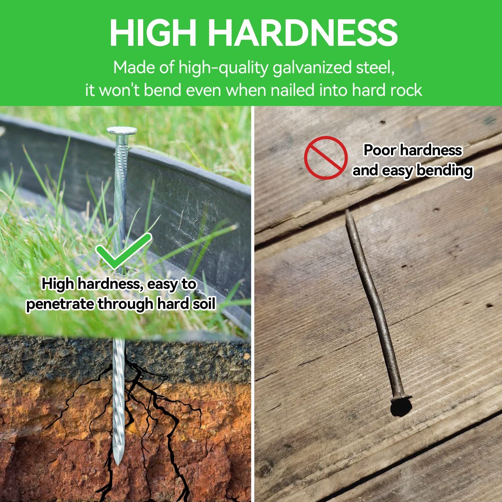 EISENSP plastic gasket on stake head keeping fabric secure and preventing slippage