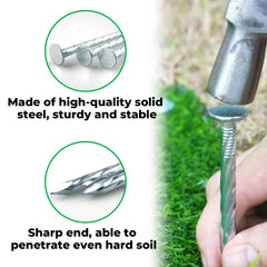 EISENSP stake driven into soil demonstrating deep anchoring benefit