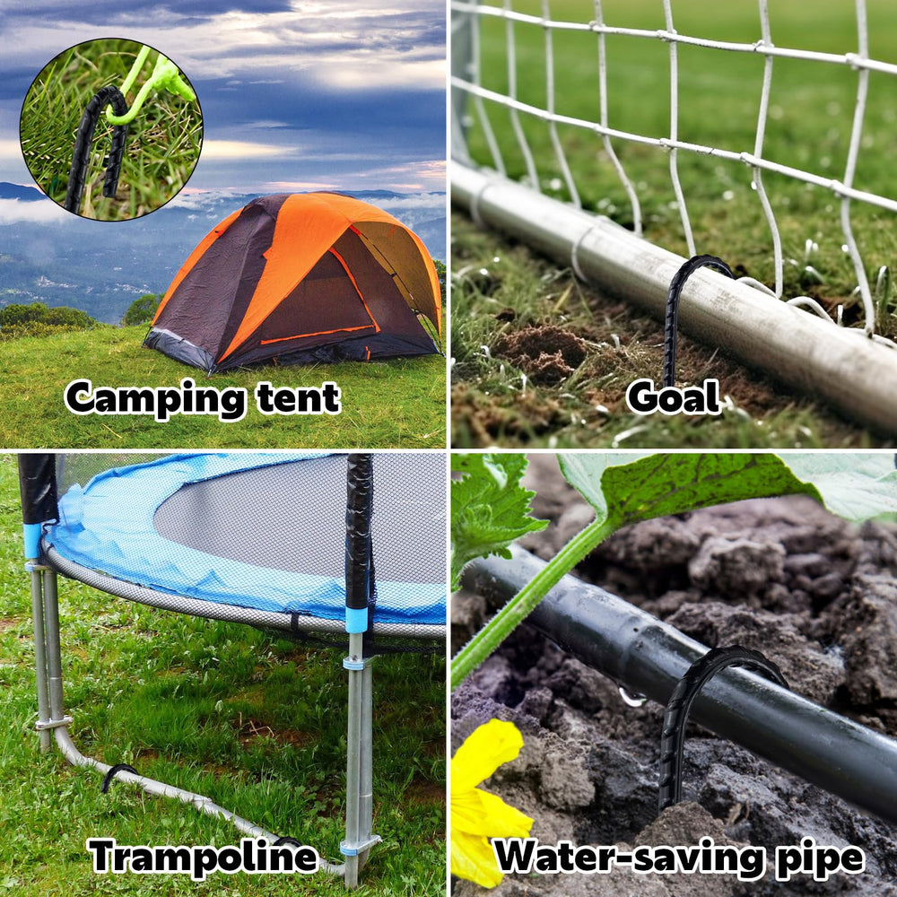 EISENSP stakes anchoring a camping tarp illustrating durable outdoor hold