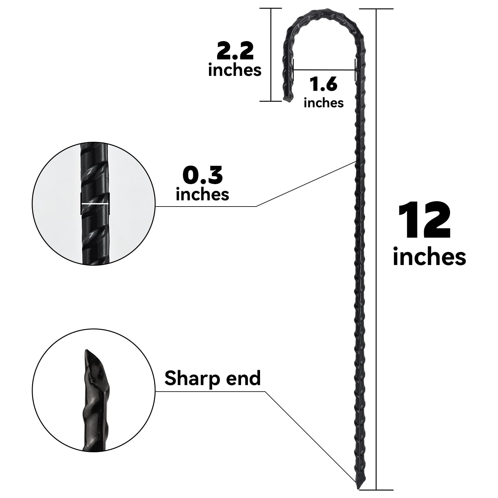 EISENSP close-up of pointed tip demonstrating easy ground penetration and stability