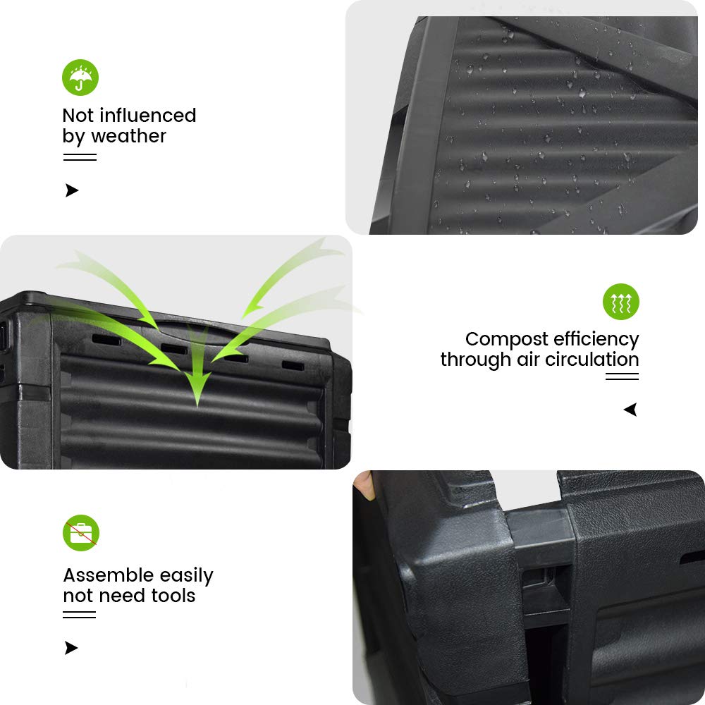 EJWOX open easy-access hatch revealing finished compost removal convenience