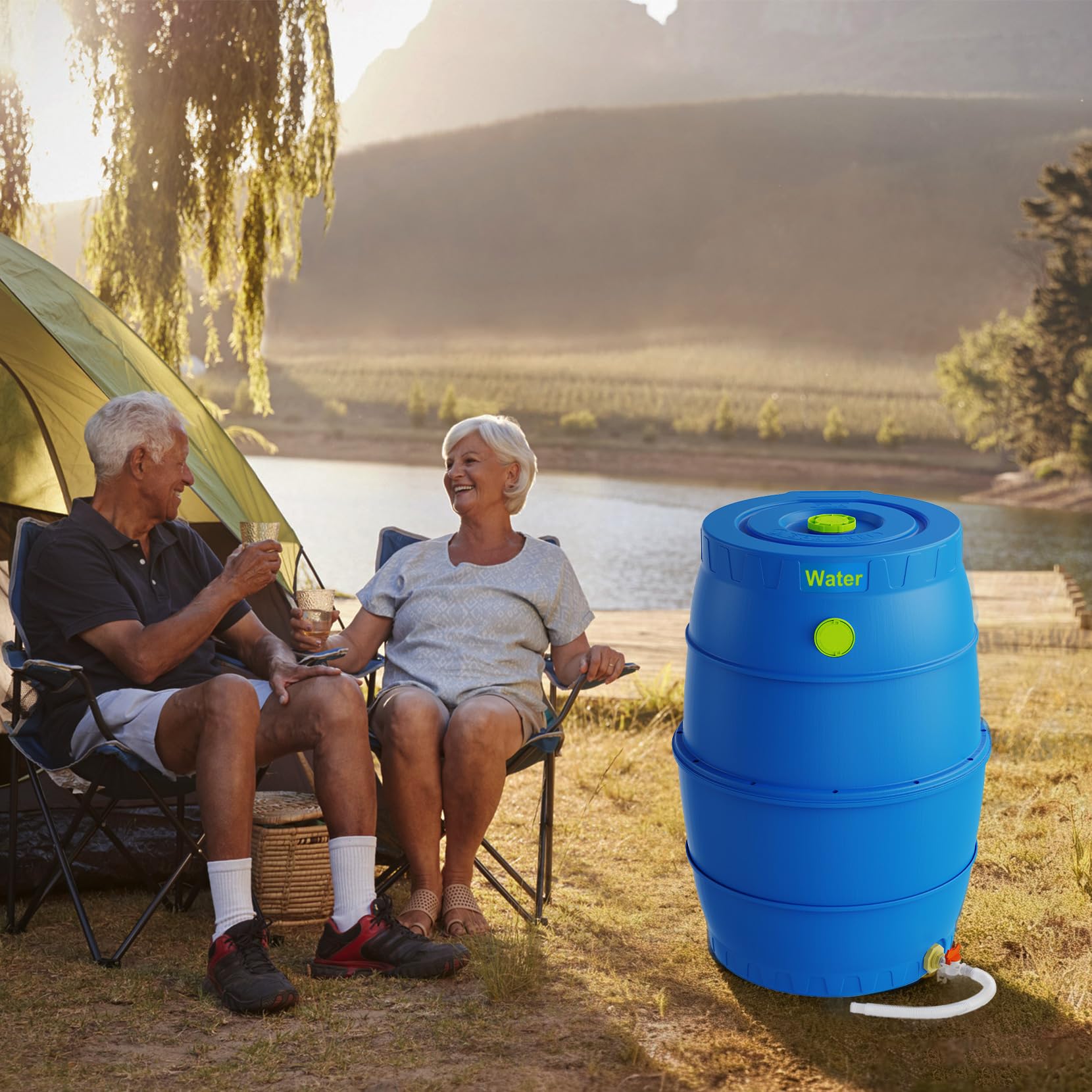 EJWOX barrel next to person to show scale and easy placement benefit