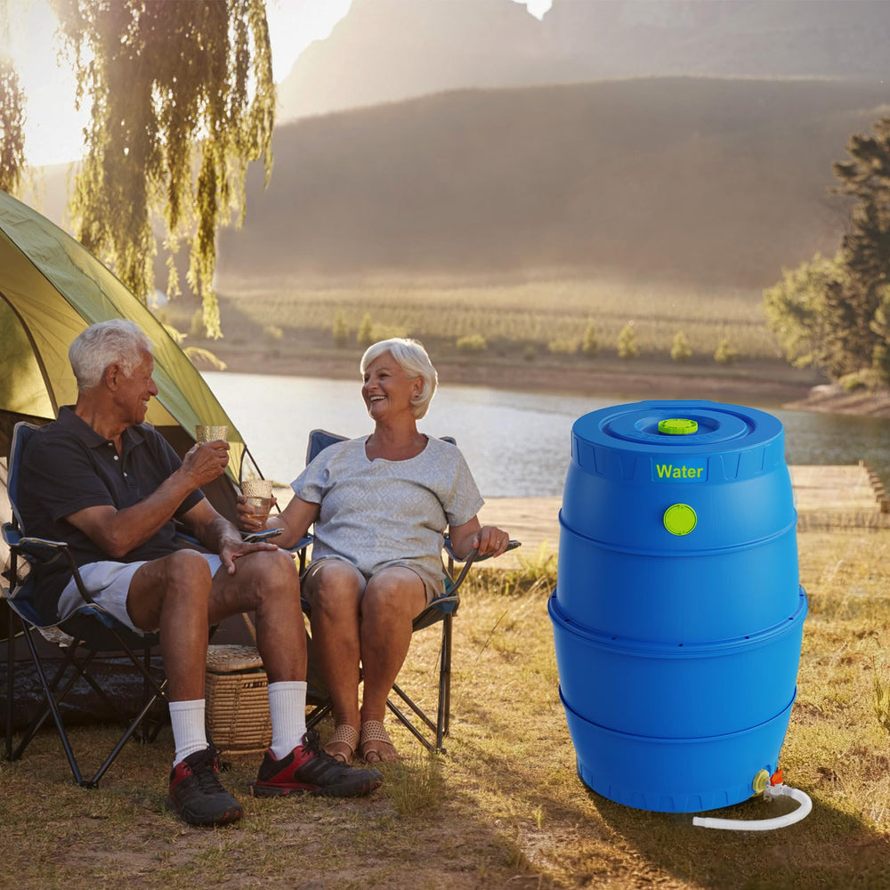 EJWOX barrel next to person to show scale and easy placement benefit