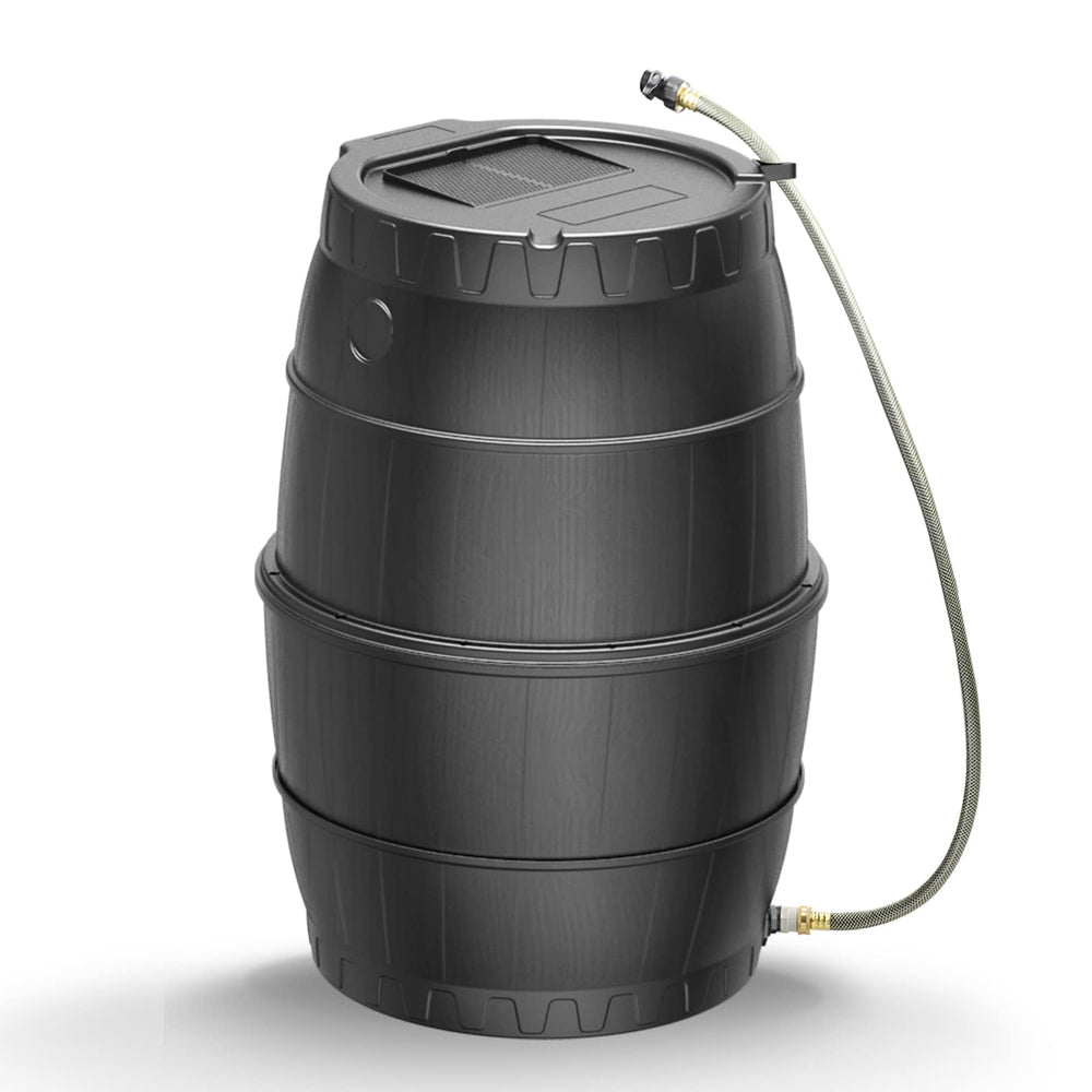 EJWOX front view of 45 gallon barrel showing capacity and outdoor benefits