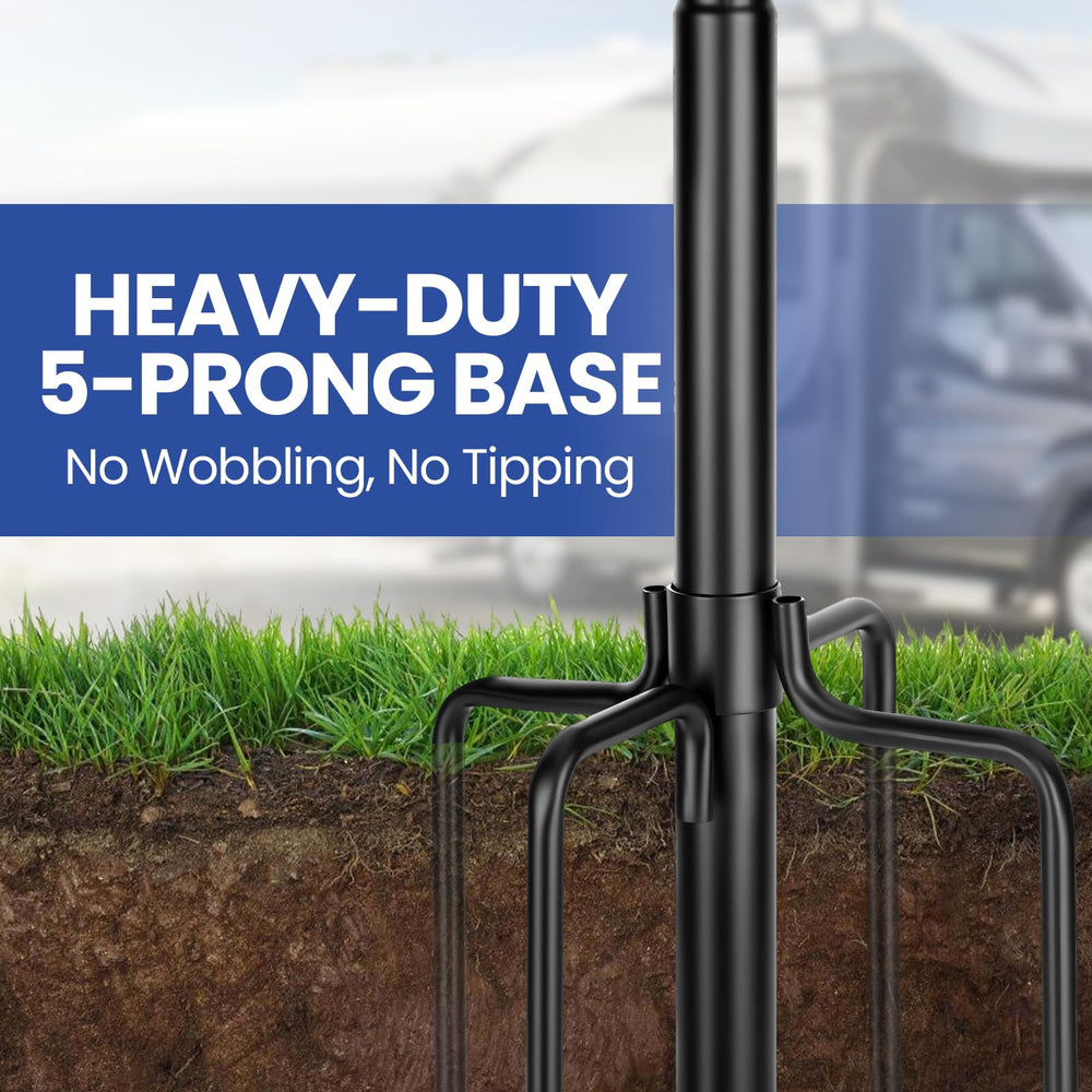 EJYTRVT five-prong ground base planted in sand providing superior stability