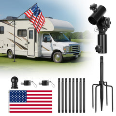 EJYTRVT assembled flag display showing full 10FT height and clear visibility