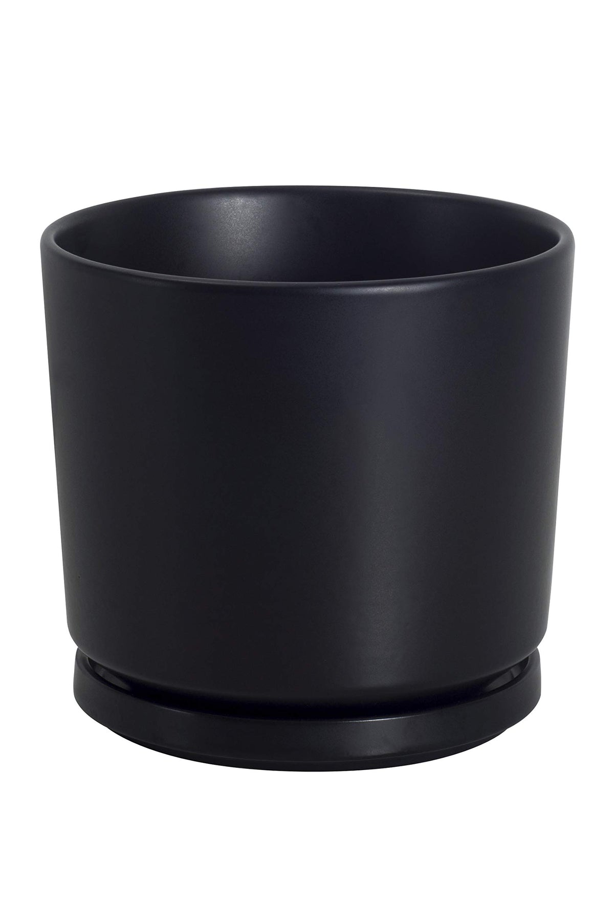 Ekirlin 7-inch pot front view showing clean modern silhouette and black finish, elevates decor