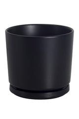 Ekirlin 7-inch pot front view showing clean modern silhouette and black finish, elevates decor