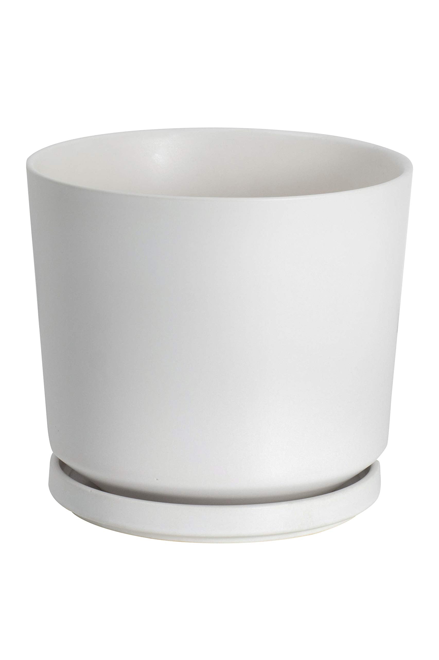 Ekirlin front view of white ceramic pot showing clean modern look and versatility