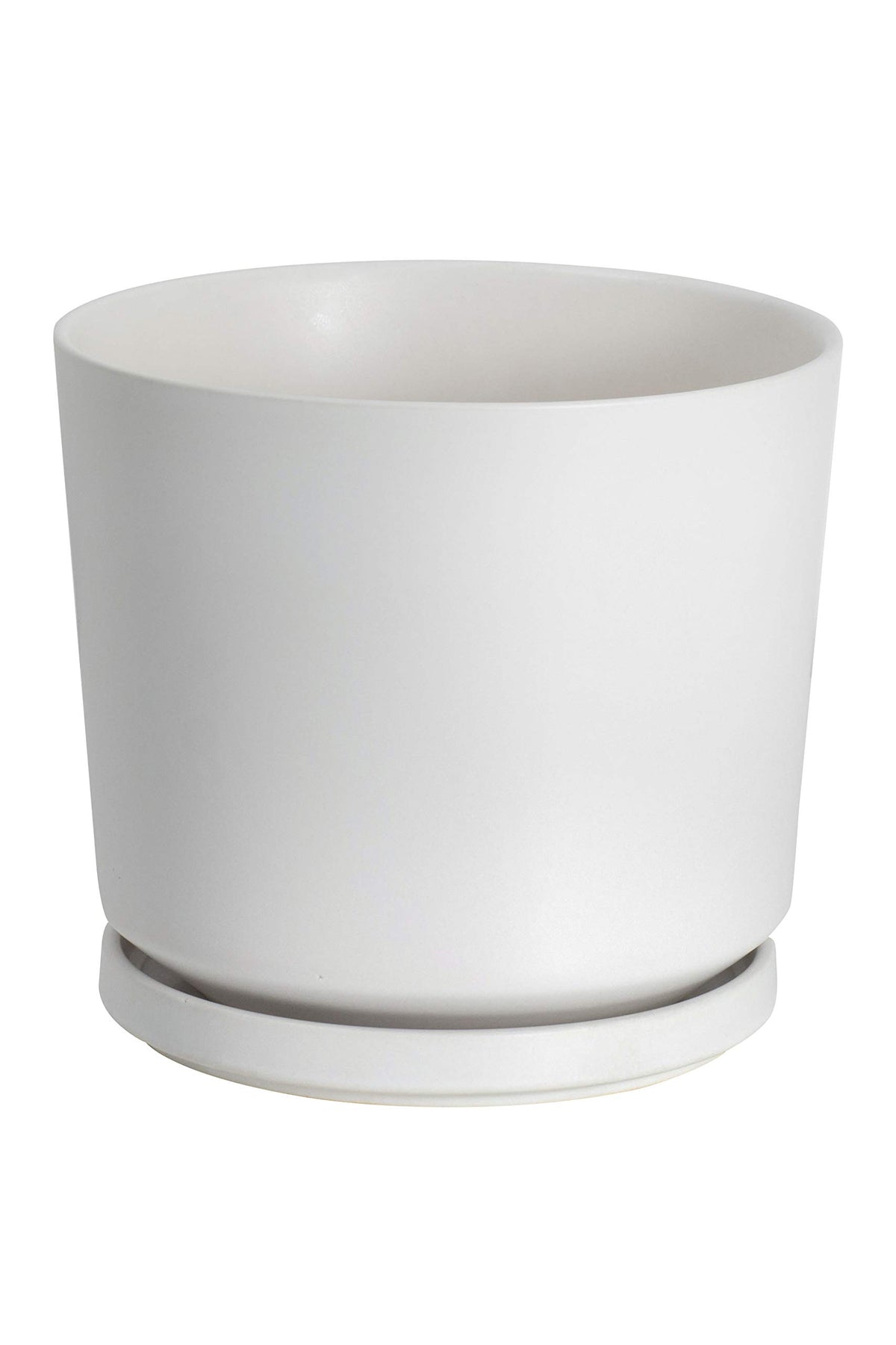 Ekirlin front view of white ceramic pot showing clean modern look and versatility