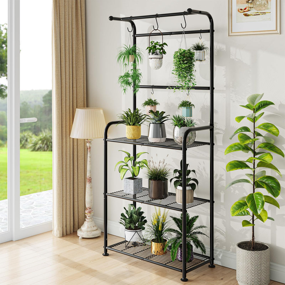 Ekisemio top hooks holding hanging planter showing space-saving benefit