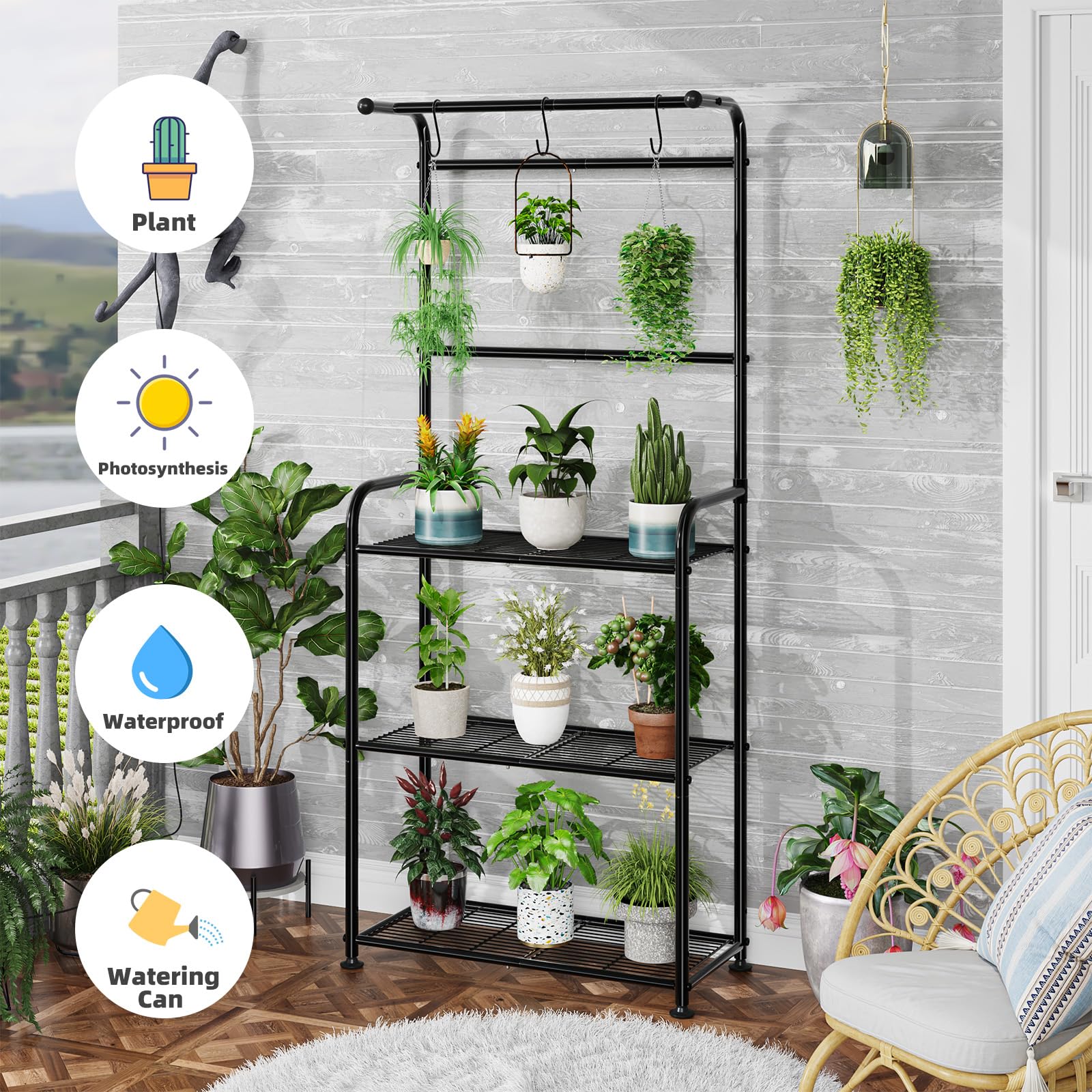 Ekisemio lifestyle balcony setup showing stylish outdoor plant organization benefit